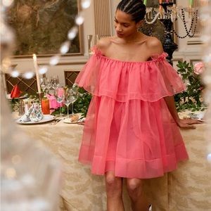Cynthia Rowley off shoulder Organza Dress size Large